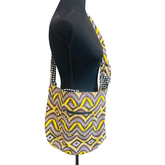 Gia & Dani Boho Sling Bag With Polka Dot Lining Tribal Southwest Crossbody Purse - Picture 2 of 14